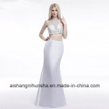 Women Two Piece Beading Crystal Mermaid Evening Party Prom Dress