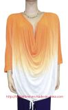 Women's Knitted Rayon Slub Blouse with Ombre Dye (RTB14078)