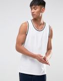 White Relaxed Vest with Tipping