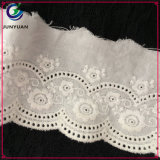 Wholesale off White Spring Embroidered Eyelet Cotton Lace Trimming