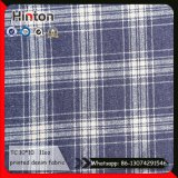 Cotton Polyester Check Pattern Printed Jean Fabric 11oz