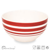 Stoneware Ceramic Color Stripe Handpainting Bowl