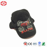 Six Panel Kids Funny Black Cotton OEM Embroidered Cap