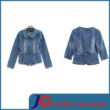 Collar-Removeable Long Sleeve Short Women Denim Jacket (JC4067)