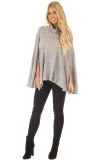 Cloud Grey Turtle Neck Poncho with Arm Holes