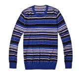 Custom Striped Round Neck Knit Man Jumper Sweater