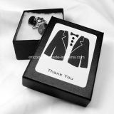 Jy-Cub14 Cardboard Paper Cufflink Storge Gift Jewelry Packing Box