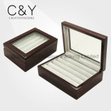 Piano Finish Lacquer Wood Cufflink Box with Glass Window