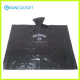 Black Disposable PE Rain Poncho Cape Rvc-115
