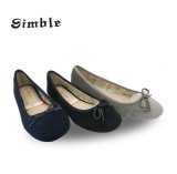 Women Soft Light Flat Casual Ballerian Shoes with Suede Upper
