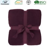 Flannel Fleece Blanket Silk Ribbon Crossed Packing Gift Blanket