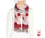 Roses Customerized Silk Scarf for Lady