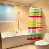 Colourful Rainbow Strip PEVA Shower Curtain for Bathroom