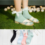Leisure Pure Color with Lace Bow Popular for Girls Dress Sock