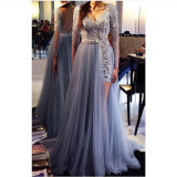 Lace Party Prom Gowns Tulle Beading Evening Dress Hb17918