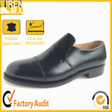 Black Military Cow Leather Office Shoes