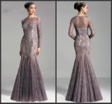 Long Sleeves Lace Mother Formal Prom Gown Mermaid Evening Dresses Z6002