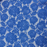 Navy Flower Allover Fancy Lace Cotton Fabric