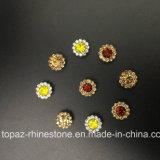 2017 New and Top Quality 14mm Crystal Flower Claw Setting Glass Beads (TP-14mm citrine)