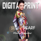 2017 Top Quality Newest Shawl Style Digital Printing Silk Scarf