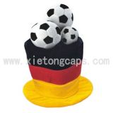 Festival Hat Adorned with 3 Footballs (JRA022)