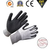 Sandy Nitrile Coating Hppe Gloves Cut Resistant Work Glove
