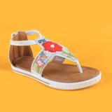 Beige Casual Flip Flop Strape Sandals for Little Girls