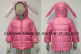 Girl's Winter Warm Padded Hooded Rabbit Jacket