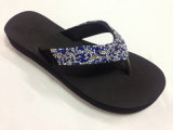 Fashion Wedge Flip Flop Strap with Diamond EVA Sole Slipper