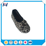 Leopard Plush Women Ballerina Slippers with Bow