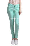 Women Low Rise Cotton Jegging Skinny Denim Jean Style Leggings Fitted Pants (OUWP-15)