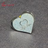 Customized Wholesale Glittery Heart Shaped Lapel Pin Badge