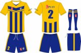 Blue and Yellow Soccer Jersey with Your Own Logos