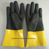 Two Colors Non-Slip PVC Gloves Oil Proof PVC Gloves
