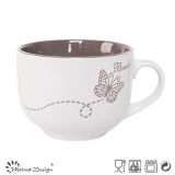 Silk Screen Romantic Butterfly Two Colors Soup Mug