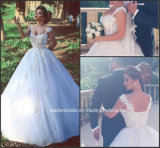 Sleeveless Wedding Gown Lace Tulle Arabic Bridal Wedding Dress W15212