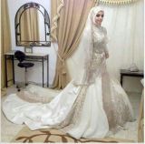 Long Sleeves Muslim Mermaid Bridal Gown Crystal Stones Wedding Dresses Y1027
