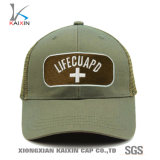 Custom Olive Embroidery Patch 6 Panel Trucker Mesh Cap