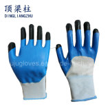 13G Nylon Safety Gloves with Finger Reinforced Nitrile Coated Gloves
