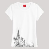 Custom Printing Women T-Shirt with Cotton or Polyester Fabric
