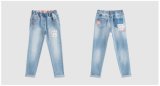Kids Elastic Waist Girls Lace Patched Embroidery Denim Jeans Factory Supply