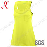 Yellow Color Fitness Tank Tops for Ladies (QF-S298)