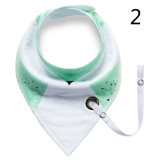 Hot Selling New Double Printing Cotton Bib with Pacifier Cliper