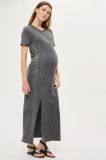 2017 New Fashion Women Maternity Washed Split Front Maxi Dress