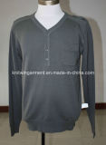 Men Knitted V Neck Long Sleeve Sweater Casual Pullover (M15-077)