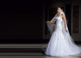 Mermaid Halter Top Quality Flower Bridal Wedding Dresses (AL006)