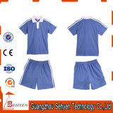 China Factory Blue Primary School Uniform Polo Shirt of 100%Cotton