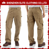 2017 Custom Men Cheap Brown Work Cargo Cotton Twill Pants