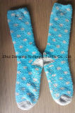 Blue with Grey Dots Design Non-Slip Cosy Socks