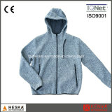 Custom Fleece Men Melange Gray Knitted Jacket
